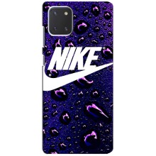 Чехол с логотипом Найк на Samsung Galaxy Note 10 Lite (Найк на фиолетовом)