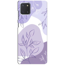 Силконовий чохол з принтом в квітах на Samsung Galaxy Note 10 Lite (Фіолетовий дизайн)