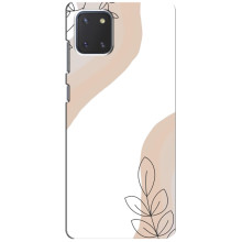 Силконовий чохол з принтом в квітах на Samsung Galaxy Note 10 Lite (Нюдовий дизайн)