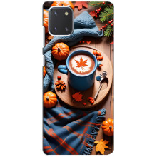 Чехол с уникальным дизайном «Осень с кофе» для Samsung Galaxy Note 10 Lite – Кофе и тыквы