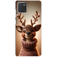 Яркий чехол для Samsung Galaxy Note 10 Lite с Зимними Оленятами – Олень в свитере