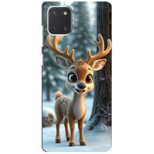 Яркий чехол для Samsung Galaxy Note 10 Lite с Зимними Оленятами – Оленёнок в лесу