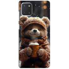 Печатный чехол «Зверята с кофе» для Samsung Galaxy Note 10 Lite – Мишка с кофе