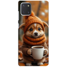 Печатный чехол «Зверята с кофе» для Samsung Galaxy Note 10 Lite – Песик с кофе