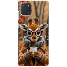 Печатный чехол «Зверята с кофе» для Samsung Galaxy Note 10 Lite – Жираф с кофе