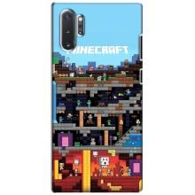 Чехол Майнкрафт на Samsung Galaxy Note 10 Plus (AlphaPrint) Minecraft (фон Minecraft)