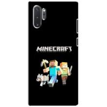 Чехол Майнкрафт на Samsung Galaxy Note 10 Plus (AlphaPrint) Minecraft (герои Minecraft)