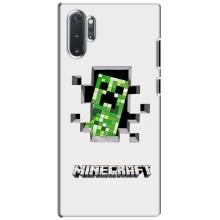 Чехол Майнкрафт на Samsung Galaxy Note 10 Plus (AlphaPrint) Minecraft (крипер Майнкрафт)