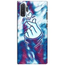 Чехол с принтом для Samsung Galaxy Note 10 Plus (AlphaPrint - Знак сердечка) – Радужное сердце