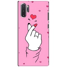 Чехол с принтом для Samsung Galaxy Note 10 Plus (AlphaPrint - Знак сердечка) – Знак Love