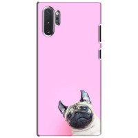 Бампер для Samsung Galaxy Note 10 Plus с картинкой "Песики" (Собака на розовом)