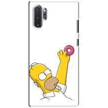 Чехол с Симпсонами для Samsung Galaxy Note 10 Plus (VPrint) (Гомер с пончиком)