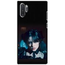 Чехлы Венсдей на Samsung Galaxy Note 10 Plus Уэнсдей (AlphaPrint) (взгляд Уэнздей)