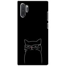 Чехол с рисунком кот на Samsung Galaxy Note 10 Plus (Равнодушный кот)
