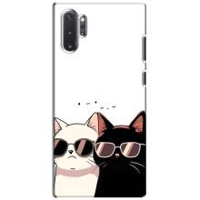 Чехол с рисунком кот на Samsung Galaxy Note 10 Plus (Коты в очках)