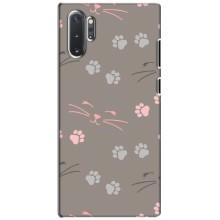 Чехол с рисунком кот на Samsung Galaxy Note 10 Plus (Лапы и усы)