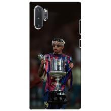 Чехол с футболистом Ламин Ямаль Samsung Galaxy Note 10 Plus (Ямал с кубком)