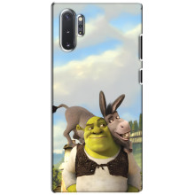 Чехол с мультфильмом Шрек на Samsung Galaxy Note 10 Plus – Шрек и осел