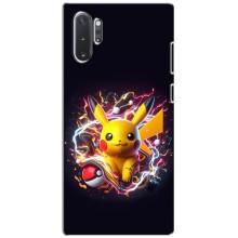 Чехол с Пикачу на Samsung Galaxy Note 10 Plus (Пикачу с мячом)