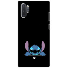 Чехол с принтом Стич на Samsung Galaxy Note 10 Plus (Стич на черном)