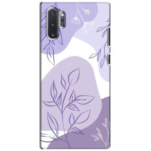 Силиконовый чехол с принтом в цветах на Samsung Galaxy Note 10 Plus – Фиолетовый дизайн