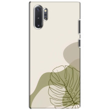 Силиконовый чехол с принтом в цветах на Samsung Galaxy Note 10 Plus – Монстера зелёная