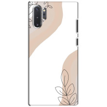 Силиконовый чехол с принтом в цветах на Samsung Galaxy Note 10 Plus – Нюдовый дизайн