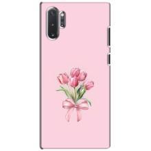 Чехол с розовым рисунком для Samsung Galaxy Note 10 Plus (Букет цветов)