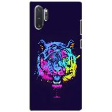 Силиконовый бампер с картинкой животных для Samsung Galaxy Note 10 Plus (Тигр-Арт)