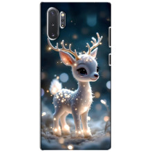 Яркий чехол для Samsung Galaxy Note 10 Plus с Зимними Оленятами – Блистающий оленёнок