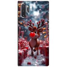 Яркий чехол для Samsung Galaxy Note 10 Plus с Зимними Оленятами – Олень среди подарков