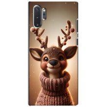 Яркий чехол для Samsung Galaxy Note 10 Plus с Зимними Оленятами – Олень в свитере
