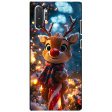 Яркий чехол для Samsung Galaxy Note 10 Plus с Зимними Оленятами – Олень в шарфе