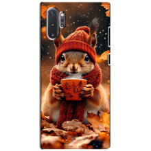 Печатный чехол «Зверята с кофе» для Samsung Galaxy Note 10 Plus – Белка с кофе
