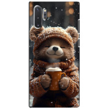 Печатный чехол «Зверята с кофе» для Samsung Galaxy Note 10 Plus – Мишка с кофе