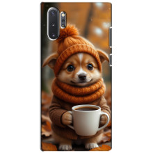 Печатный чехол «Зверята с кофе» для Samsung Galaxy Note 10 Plus – Песик с кофе