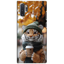 Печатный чехол «Зверята с кофе» для Samsung Galaxy Note 10 Plus – Тигр с кофе