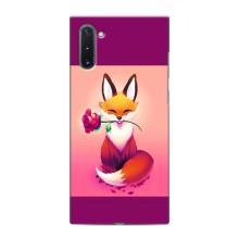 Чехлы с картинкой Лисички для Samsung Galaxy Note 10 (VPrint) (Лисичка с розочкой)