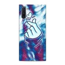 Чехол с принтом для Samsung Galaxy Note 10 (AlphaPrint - Знак сердечка) – Радужное сердце