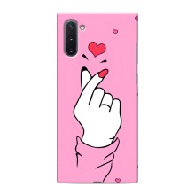 Чехол с принтом для Samsung Galaxy Note 10 (AlphaPrint - Знак сердечка) – Знак Love