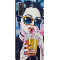 Чехол с картинкой Модные Девчонки Samsung Galaxy Note 10 – Девушка с коктейлем