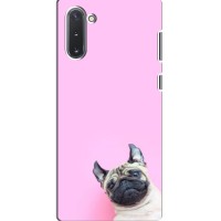 Бампер для Samsung Galaxy Note 10 с картинкой "Песики" (Собака на розовом)