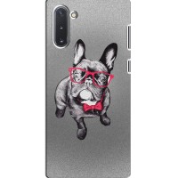 Чехол (ТПУ) Милые собачки для Samsung Galaxy Note 10 (Бульдог в очках)