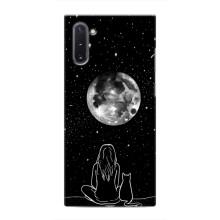 Чехол с рисунком кот на Samsung Galaxy Note 10 – Девушка с котом