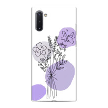 Силиконовый чехол с принтом в цветах на Samsung Galaxy Note 10 – Фиолетовый букет