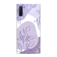Силиконовый чехол с принтом в цветах на Samsung Galaxy Note 10 – Фиолетовый дизайн