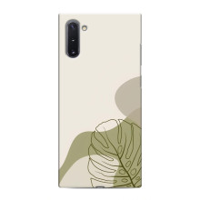 Силиконовый чехол с принтом в цветах на Samsung Galaxy Note 10 – Монстера зелёная