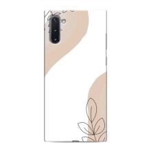 Силиконовый чехол с принтом в цветах на Samsung Galaxy Note 10 – Нюдовый дизайн