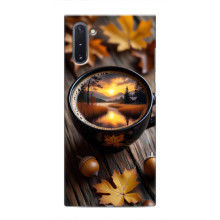 Чехол с уникальным дизайном «Осень с кофе» для Samsung Galaxy Note 10 – Тёмный кофе