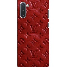 Текстурный Чехол Louis Vuitton для Самсунг Нот 10 (Красный ЛВ)